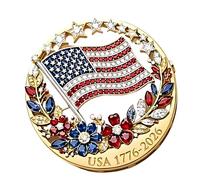 Charm US 250e anniversaire fleur étoile broche revers poitrine bijoux pour costumes et chapeaux commémoratifs épinglette souvenir