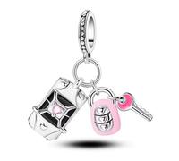 Charm voiture en argent 925 compatible avec les bracelets Pandora, Trollbeads, Chamilia, Biagi et beaucoup d'autres bracelets à breloques britanniques, taille S, métal, sans pierre précieuse