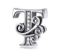 Charm - YiRong - T lettre alphabet - Argent 925 - Mixte - 1 cm x 1 cm