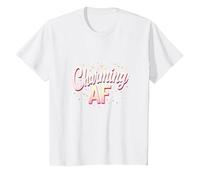 Charmant AF : Argot Scintillant pour Les Femmes confiantes T-Shirt, Enfant, Blanc, 8 Ans