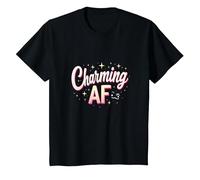 Charmant AF : Argot Scintillant pour Les Femmes confiantes T-Shirt, Enfant, Noir, 4 Ans