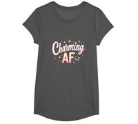 Charmant AF : Argot Scintillant pour Les Femmes confiantes T-Shirt, Fille, Asphalte, XS
