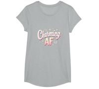 Charmant AF : Argot Scintillant pour Les Femmes confiantes T-Shirt, Fille, Gris Chiné, L