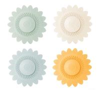 Charmant bouchon de vidange en forme de fleur en silicone pour une utilisation efficace et le contrôle de la salle de bain (mélange de 4 pièces)