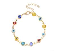 Charmant bracelet turc mauvais œil fabriqué en galvanoplastie pour un look élégant (#4 bleu foncé)