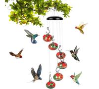 Charmant carillon éolien pour colibri, mangeoires pour fenêtre d'oiseau pour observer l'extérieur, le jardin, la terrasse, mélange créatif et avec plusieurs points d'alimentation en alliage de qualité