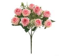 Charmant ensemble de 10 roses artificielles pour décoration de mariage et de maison, pour photographie et événement, rose foncé