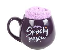 Charmant ensemble d'Halloween pastel - Comprend une tasse ronde unique en céramique violette - Artisanat de qualité pour le café, le thé ou le cacao - Décoration saisonnière fantaisiste et durable