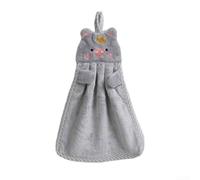 Charmant essuie-mains cochon avec cordon unique pour une utilisation pratique dans la cuisine ou la salle de bain (gris)