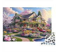 Charmant Jardin de Cottage Puzzles 1000 Pièces pour Adultes, Un Jeu De Dexérité Très Difficile Puzzle Jeu Éducatif l'art De La Décoration Moderne 70x50cm/1000pcs