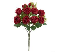 Charmant lot de 10 roses artificielles pour décoration de mariage et de maison, pour photographie et événement, rouge