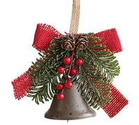 Charmant lot de 2 clochettes et pommes de pin pour décoration festive, décorations festives en métal à suspendre pour maison, porte, arbre, fenêtre, intérieur et extérieur (couleur café)