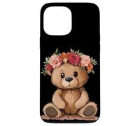 Charmant ours en peluche avec une jolie couronne florale Coque pour iPhone 13 Pro Max