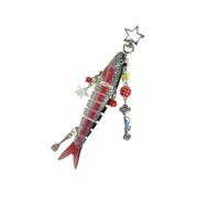 Charmant pendentif en forme de poisson - Texture en résine - Convient pour les rencontres et les événements sociaux - Porte-clés réaliste en forme de poisson, taille unique, Comme décrit, Comme décrit