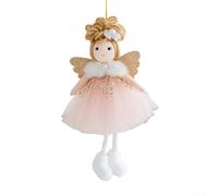 Charmant pendentif en peluche en forme de poupée d'ange idéal pour les fêtes de Noël et les rassemblements (rose)