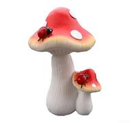 Charmant petit champignon décoratif de jardin en résine avec un aspect réaliste pour pot de fleurs d'intérieur et d'extérieur - Décoration sur le thème des fées (A)
