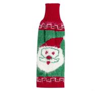 Charmant porte-bouteille de vin de Noël avec Père Noël et bonhomme de neige pour améliorer les repas de vacances (A)