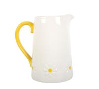 Charmant pot à fleurs en céramique motif marguerite - Vase décoratif floral jaune pour décoration intérieure florale fraîche
