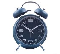 Charmant réveil à double cloche avec alarme puissante et fonctionnement silencieux pour une expérience paisible dans la chambre à coucher (encre verte)