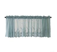 Charmant rideau court en dentelle pour intérieur de maison, complément parfait à votre cuisine ou chambre à coucher (bleu)