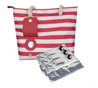 Charmant sac à vin de plage avec isolation, garde les boissons froides, parfait pour transporter du vin et des collations lors de réunions en plein air (rouge)