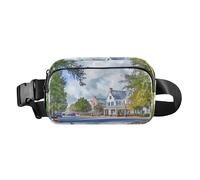 Charmant sac banane élégant Statue de la Liberté pour homme et femme Petit sac de sport à bandoulière pour entraînement et course à pied, Quartier historique, 1 size