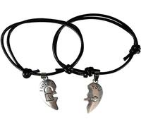 Charmant set de bracelets "Deux demi-cœurs" - Cadeau parfait pour deux, symbole de l'amour et de l'amitié