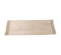 Charmant tapis de salle de bain en coton, style bohème avec glands, lavable en machine, pour cuisine, décoration d'intérieur (marron)