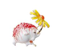Charmante broche hérisson marguerite émail : alliage animal design pour vêtements, revers ou chapeau accessoire de décoration, Medium, Métal non précieux, Jade