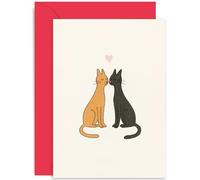 Charmante carte d'anniversaire pour mari, épouse, cadeau « chats », design élégant de silhouette, pour petit ami, petite amie, intérieur vierge avec enveloppe