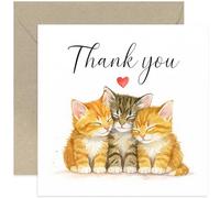 Charmante carte de remerciement pour les amoureux des chats, cadeau ludique félin, design graphique ravissant chaton, pour les amoureux des chats, intérieur vierge avec enveloppe