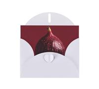 Charmante carte de vœux imprimé figue avec intérieur vierge - Papier blanc nacré cartes d'anniversaire de mariage pour invitations de fête