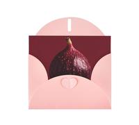 Charmante carte de vœux imprimé figue avec intérieur vierge - Papier nacré rose cartes d'anniversaire mariage pour invitations de fête