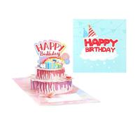 Charmante cartes d'anniversaire cartes cadeaux avec enveloppe exquise exécution transmet des sentiments authentiques carte unique en forme de gâteau