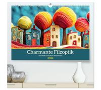 Charmante Filzoptik. Aus Wolle erschaffene Wohnwelten (hochwertiger Premium Wandkalender 2026 DIN A2 quer), Kunstdruck in Hochglanz: Ein farbenfroher ... gefilzte Wohnträume in lebendiger Wolle zeigt