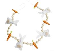 Charmante guirlande de Pâques avec lapins colorés en feutre et carottes pour une ambiance festive