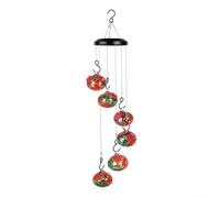 Charmante mangeoire pour colibri à suspendre avec carillon éolien intégré qui dissuade efficacement les fourmis et les abeilles (rouge)