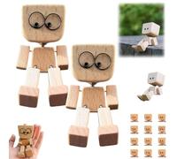 Charmante petite figurine en bois qui se balance avec 12 plaques magnétiques, figurine amusante en bois qui secoue les pieds, décoration de bureau