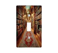 Charmante plaque d'interrupteur de bibliothèque, design élégant pour la décoration de la maison, style vintage classique, parfait pour les coins de lecture, plaques murales en thermoplastique, taille