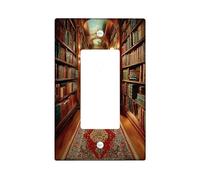 Charmante plaque d'interrupteur de bibliothèque, design élégant pour la décoration de la maison, style vintage classique, parfait pour les coins de lecture, plaques murales thermoplastiques, taille