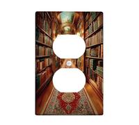 Charmante plaque d'interrupteur de bibliothèque, design élégant pour la décoration de la maison, style vintage classique, parfait pour les coins de lecture, plaques murales thermoplastiques, prise