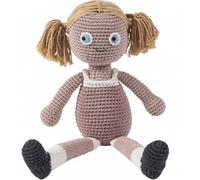 Charmante Poupée Au Crochet Rose, 100% Coton, Par Sebra