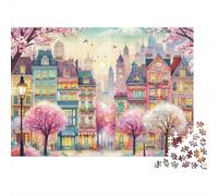 Charmante Rue européenne Puzzle 1000 Pièces pour Adultes, Un Jeu De Dexérité Très Difficile Puzzle Éducatif Aux Défis l'art De La Décoration Moderne 70x50cm/1000pcs