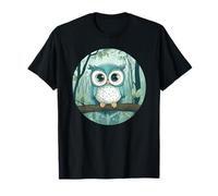 Charmante scène magique de la forêt de chouette bleue T-Shirt