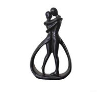 Charmante statue en résine pour amoureux intime, parfaite pour exposer dans votre maison ou comme une attentionnée (noir)