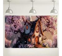 Charmante toile de fond en fleurs de cottage, décoration florale fantaisie, parfaite pour la photographie, les fêtes sur le thème des contes de fées et les célébrations saisonnières 180 x 109 cm