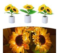 Charmante veilleuse LED rechargeable en forme de tournesol, luminosité réglable pour plus de confort, économie d'énergie et sans danger pour tous les âges, pièce décorative (3 têtes)