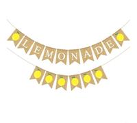 Charmantes bannières pré-cordées en toile de jute pour créer sans effort une atmosphère festive à tout événement (citronnelle + citron)