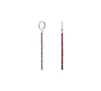 Charmantes boucles d'oreilles en acier avec cristaux rouges Tennis JETSS-J925.