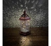 Charmantes lanternes en métal de style marocain à suspendre - Effet laiton - Photophore d'intérieur - Pour fête indienne - Taille M